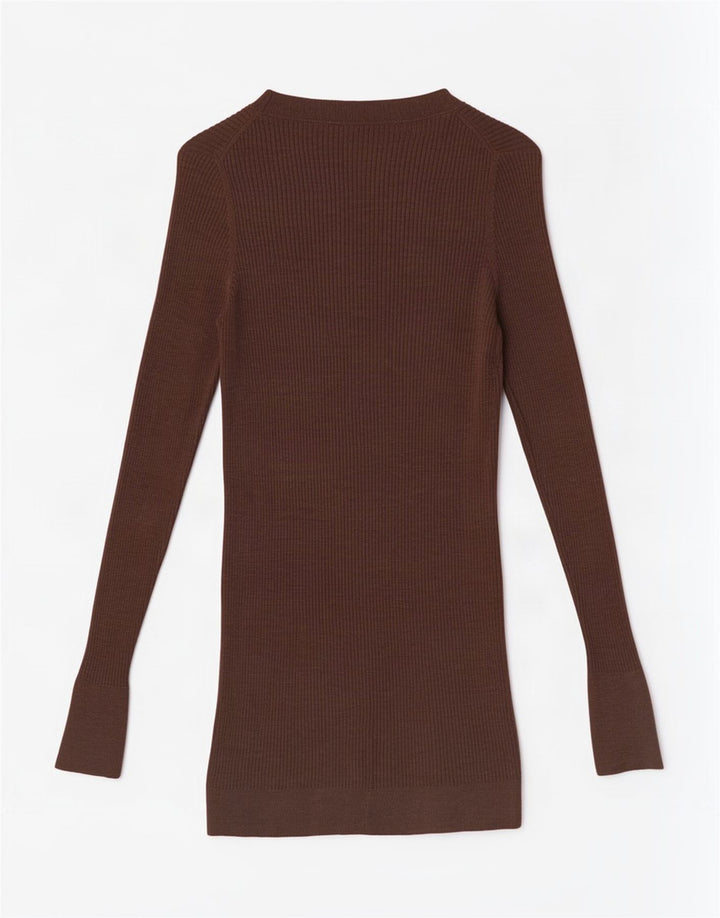 Sweter damski Massimo Dutti Longline Cardigan UK 10 Small Brown Wełna