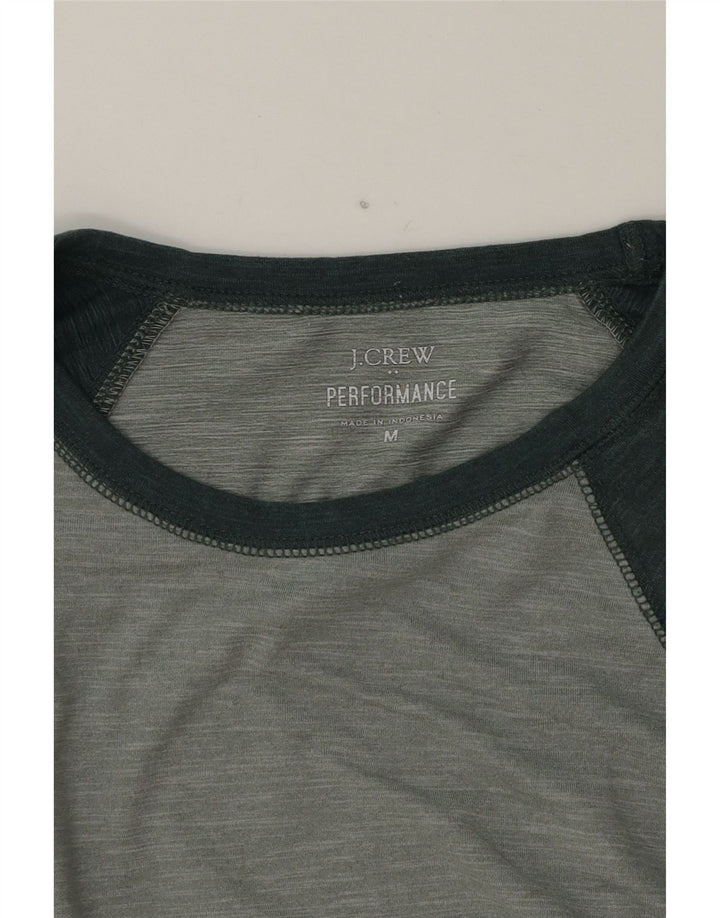 J. CREW Mens Performance Top Long Sleeve Medium Green Colourblock Vintage J. Crew and Second-Hand J. Crew from Messina Hembry 