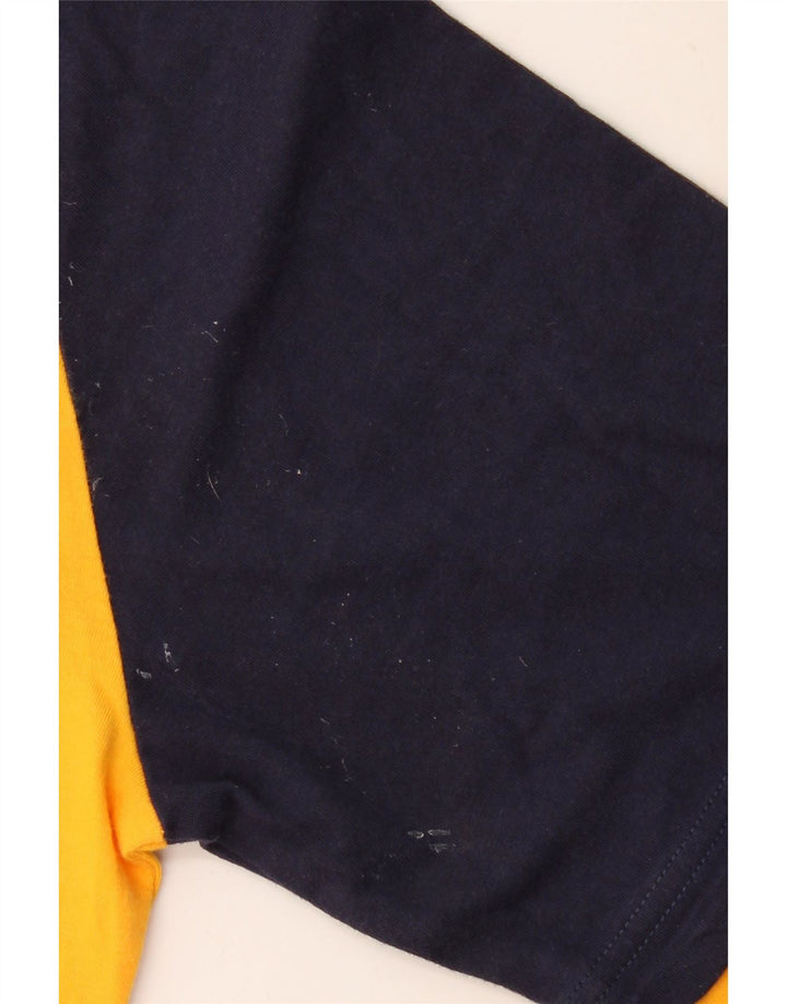 Męski T-shirt KAPPA z grafiką, duży, żółty, bawełniany z blokami kolorów