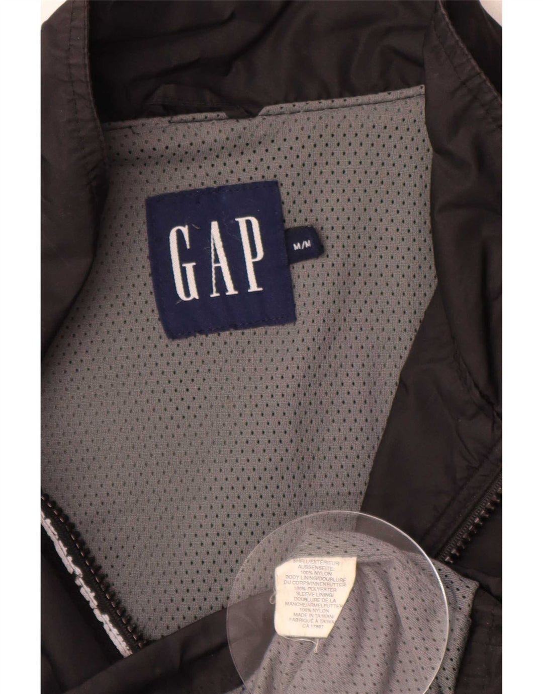 Męska kurtka przeciwdeszczowa Gap UK 38 Średni czarny nylon