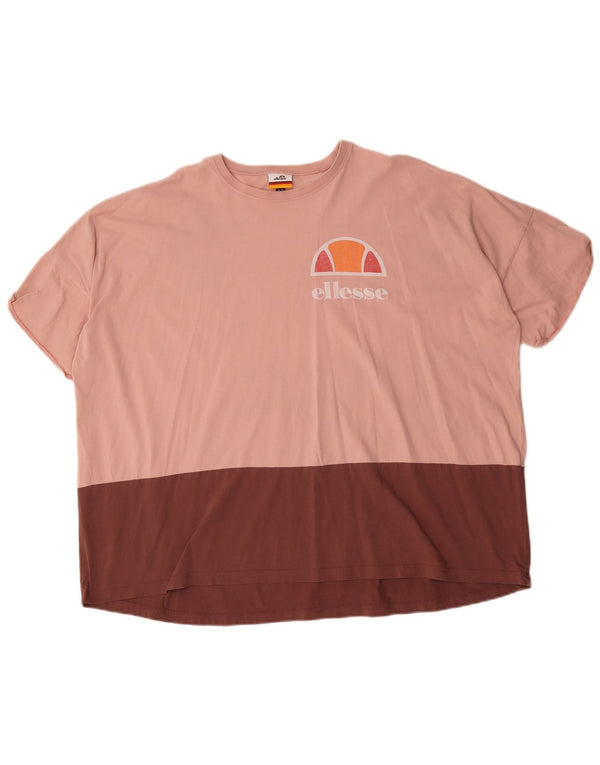 Damska koszulka oversize z grafiką ELLESSE Top UK 10 Small Pink Colorblock