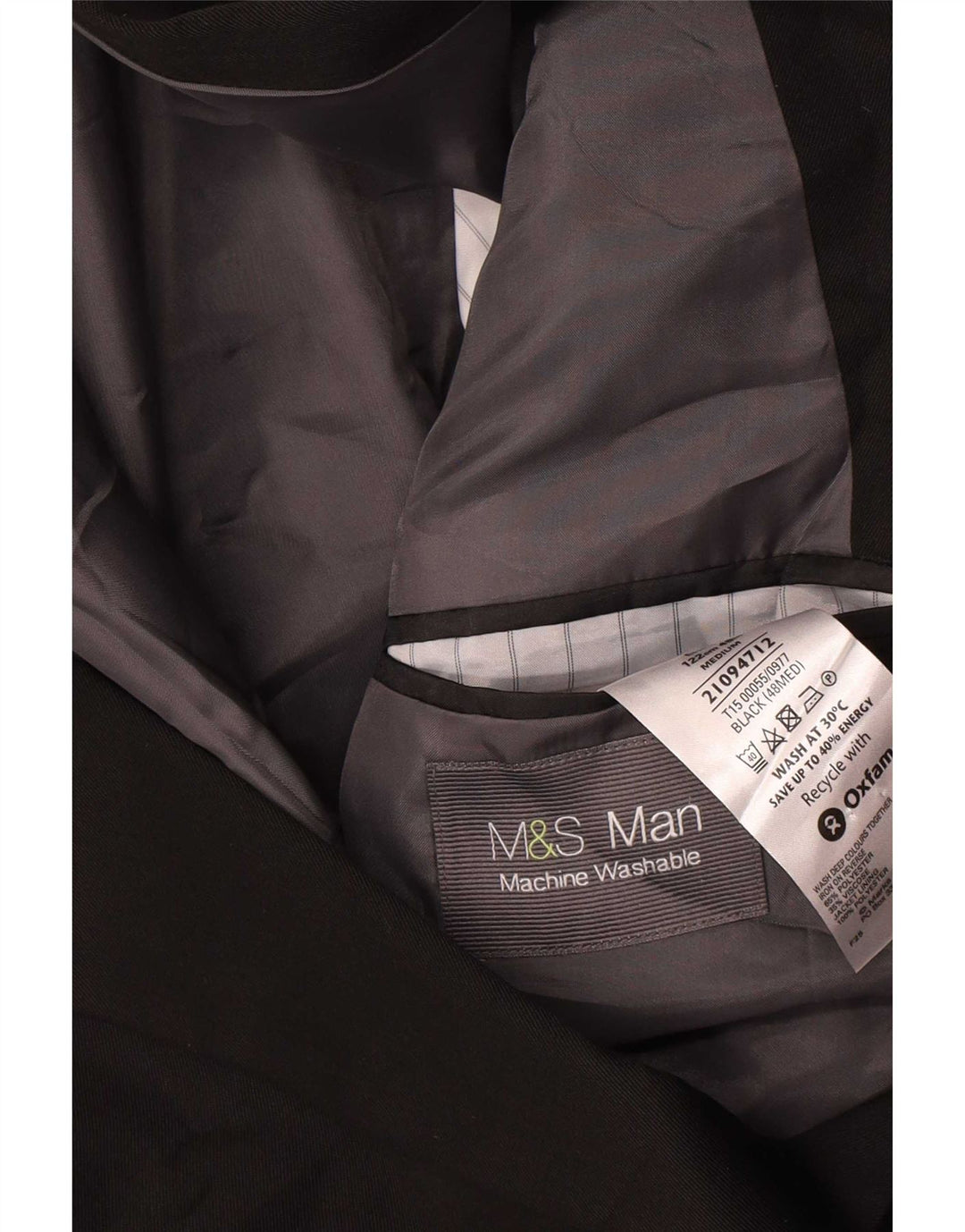 Marks & Spencer Męska marynarka zapinana na 2 guziki UK 48 2XL Czarny poliester