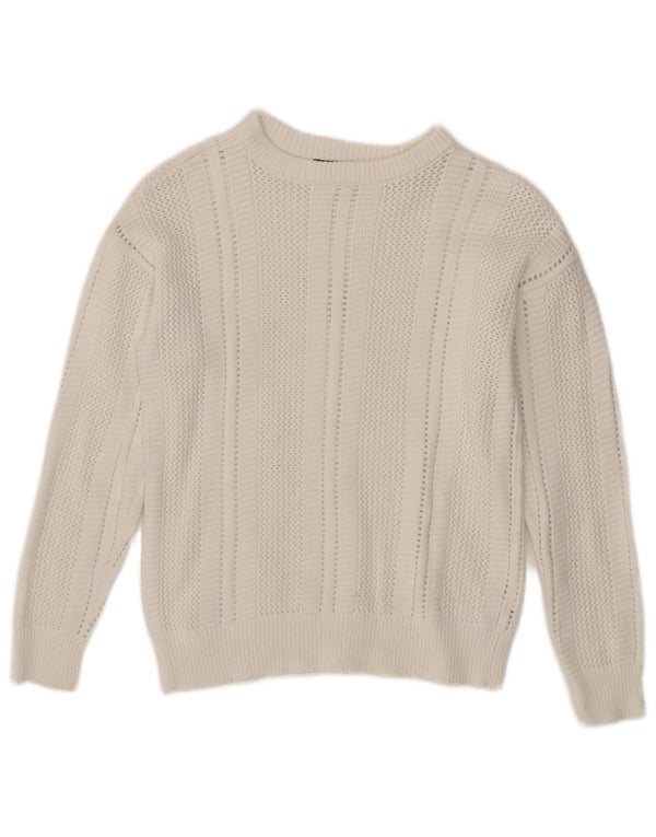 Marks & Spencer Damski sweter z dekoltem w łódkę, UK 6 XS, biały, bawełniany