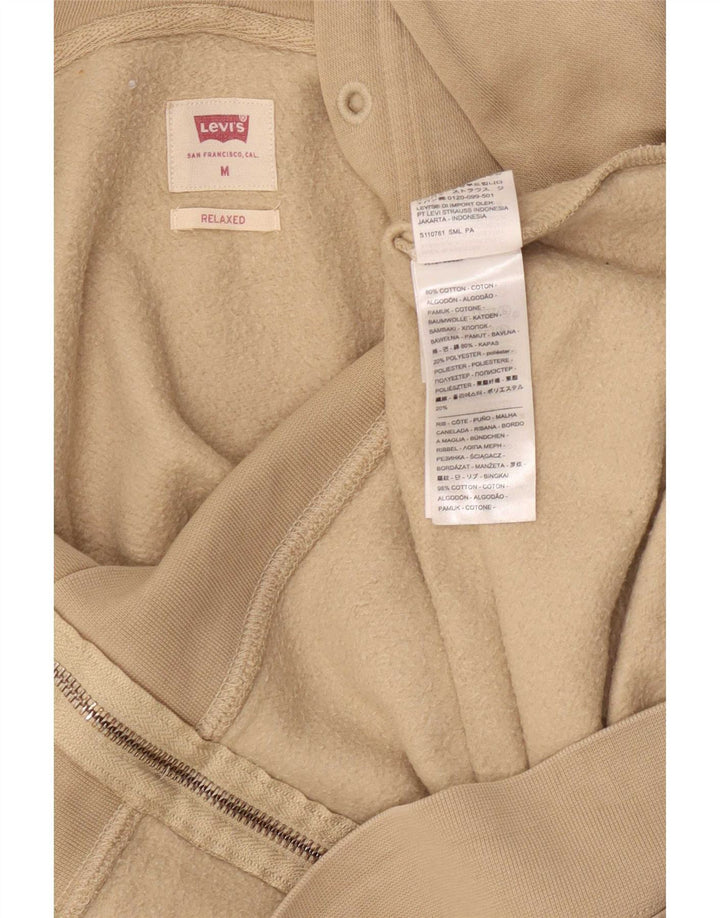 Męski sweter z kapturem i zamkiem błyskawicznym Levi's, średnio beżowy, bawełniany