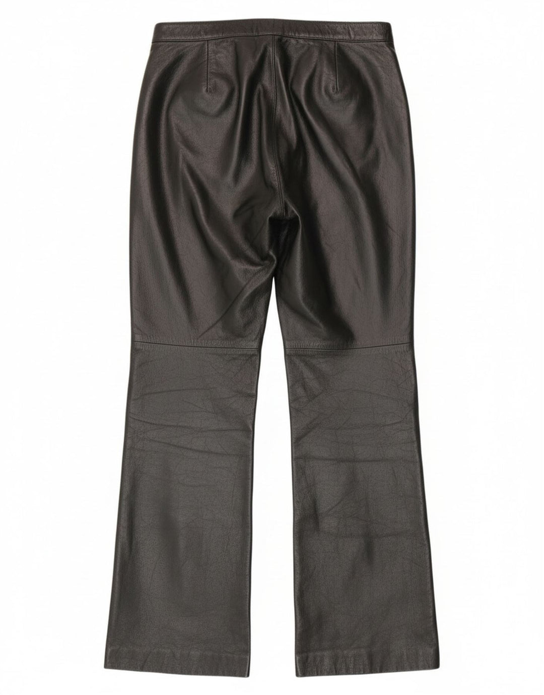 Vintage damskie skórzane spodnie Bootcut IT 44 Medium W28 L30 czarna skóra