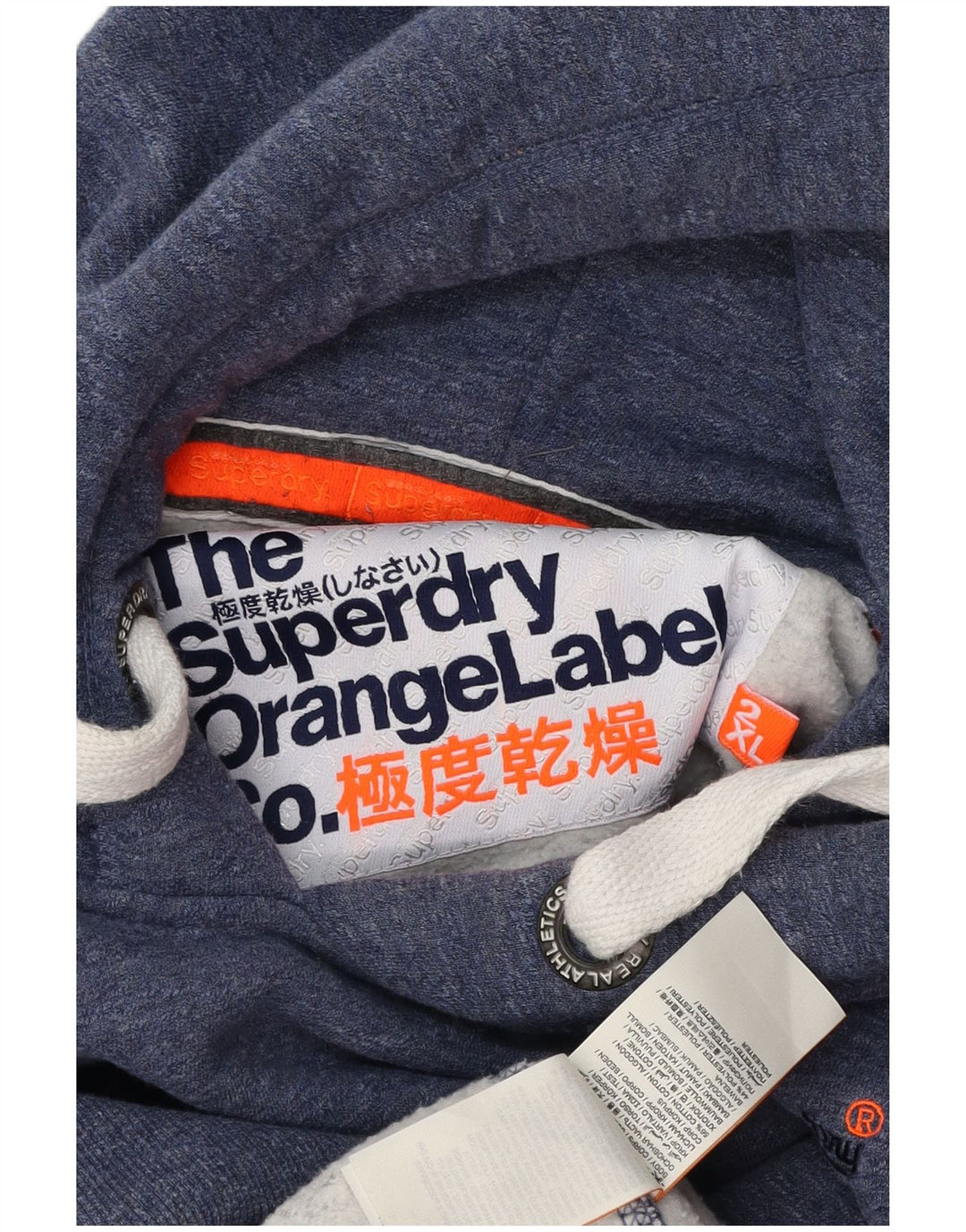 SUPERDRY Męski sweter z kapturem 2XL, bawełna w niebieskie plamki