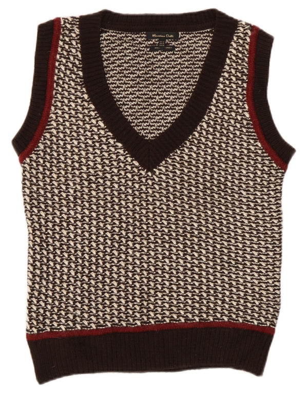 Damski podkoszulek Massimo Dutti z kamizelką UK 6 XS, brązowy, nakrapiany akryl
