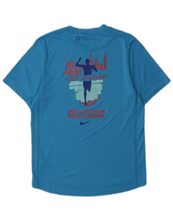 Męski T-shirt Nike Dri Fit z grafiką, mały, niebieski