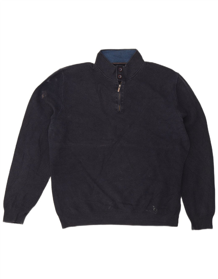 Męski sweter zapinany na guziki Massimo Dutti 2XL, granatowy, bawełniany