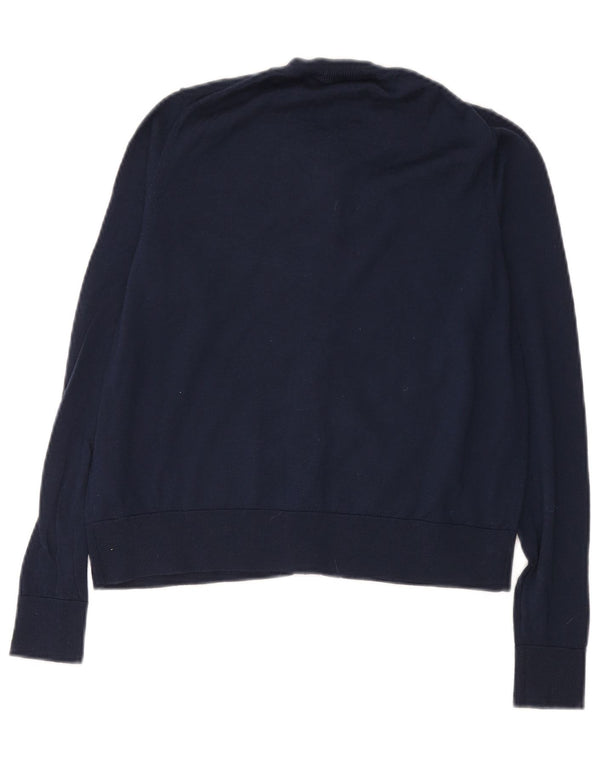 Marks & Spencer Damski sweter typu Crop Cardigan UK 14 Średni granatowy wełniany