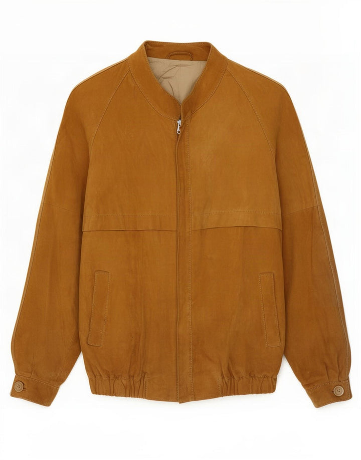 Vintage męska zamszowa kurtka bomber UK 36 Small Beige