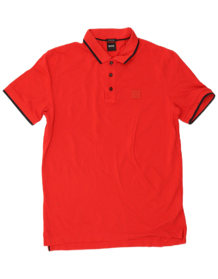 Męska koszulka polo Hugo Boss, średnia czerwona, bawełniana