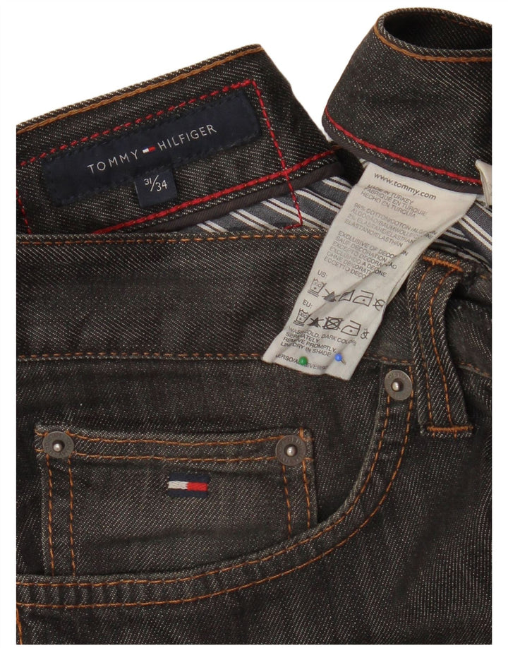 Męskie proste dżinsy TOMMY HILFIGER W31 L28 Szara bawełna