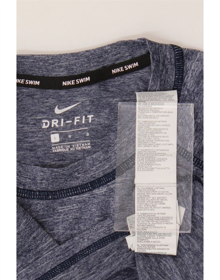 Męski T-shirt Nike Dri Fit, duży, granatowy, nakrapiany poliester