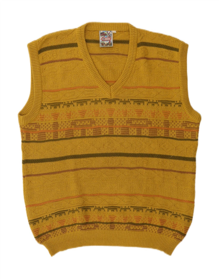 Podkoszulek męski Gino diRoma IT 50 w kolorze średniożółtym Fair Isle Cotton