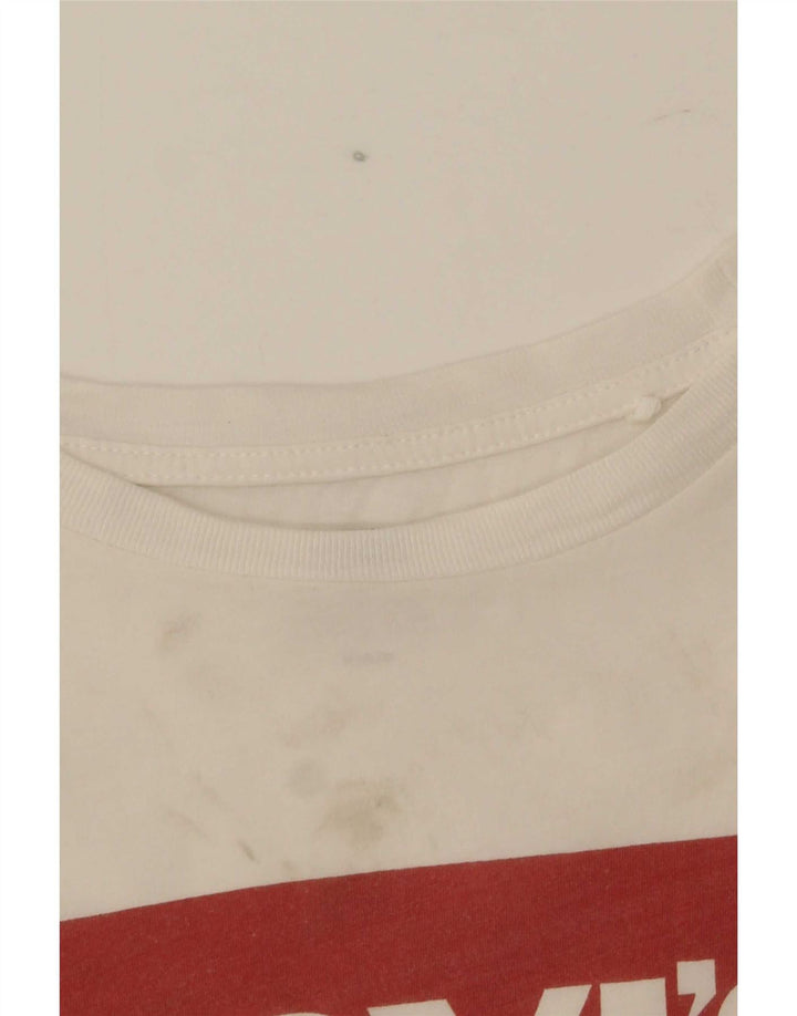 Damska koszulka z grafiką Levi's Top UK 12 Średnia biała bawełna