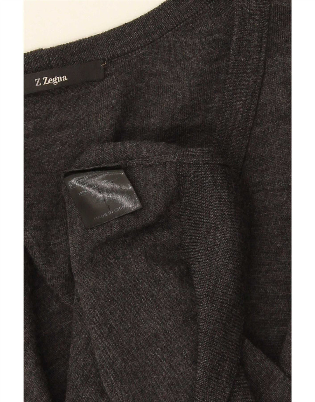 Z ZEGNA Damski sweter kardigan US 6 Średnioszary wełniany