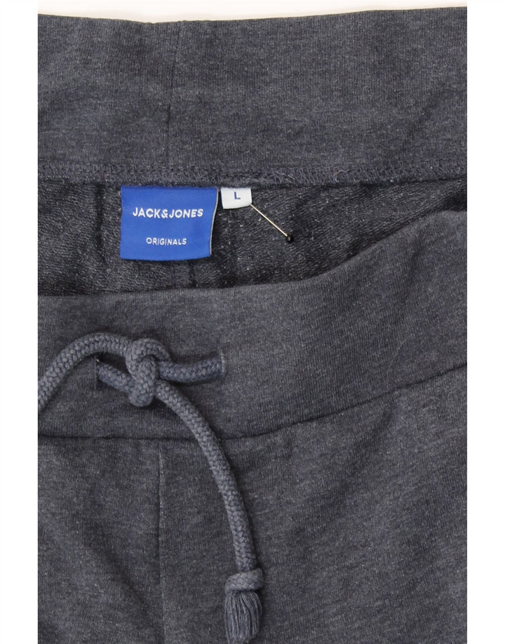 Męskie spodnie dresowe Jack & Jones, duże, szare, bawełniane