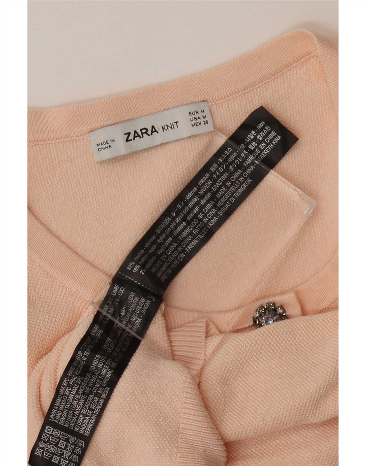 Sweter damski Zara UK 12 Średni różowy wiskoza