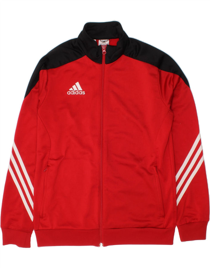ADIDAS Boys Tracksuit Top Jacket 13-14 Years XL Red Colourblock Polyester Vintage Adidas and Second-Hand Adidas from Messina Hembry 