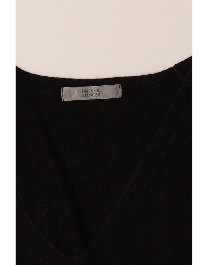 Marks & Spencer Damski sweter z dekoltem w kształcie litery V, UK 12, średni czarny