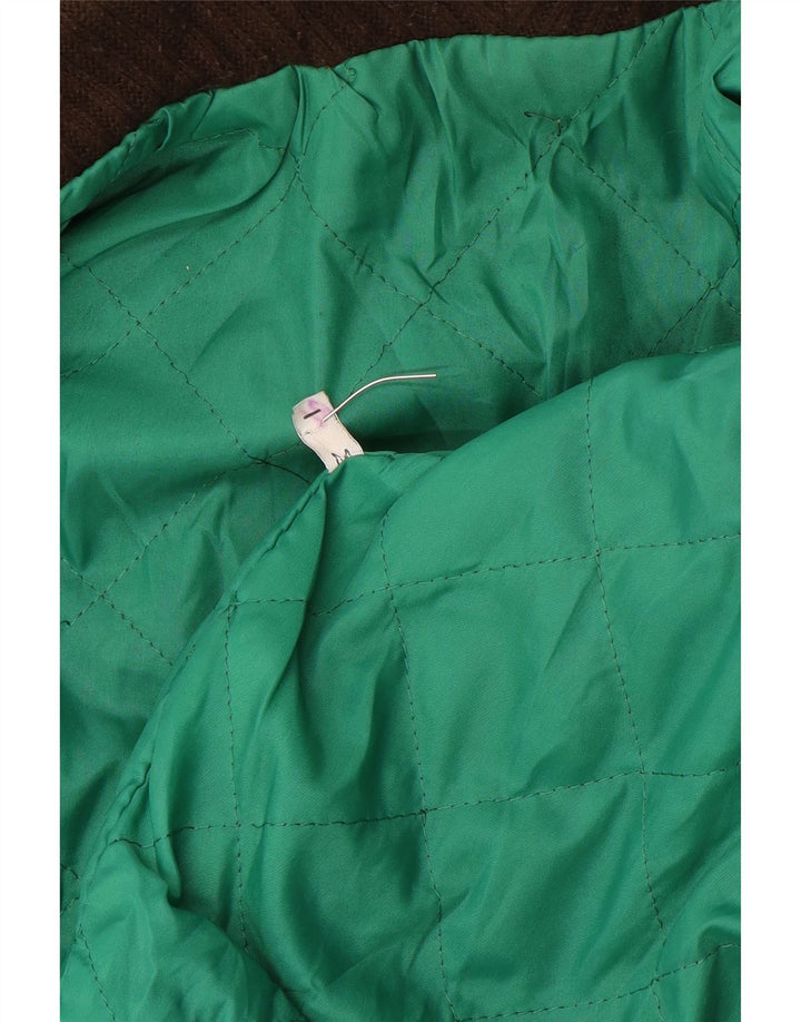 Vintage damska kurtka wiatrówka bomber zamszowa UK 14 średni brąz geometryczny