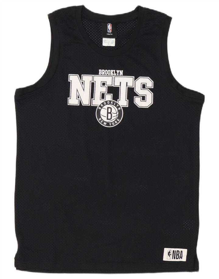 Chłopięca kamizelka z grafiką NBA Brooklyn Nets, 15-16 lat, czarny poliester