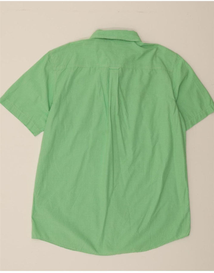 CHAPS Mens Short Sleeve Shirt Large Green Cotton Vintage Chaps and Second-Hand Chaps from Messina Hembry 