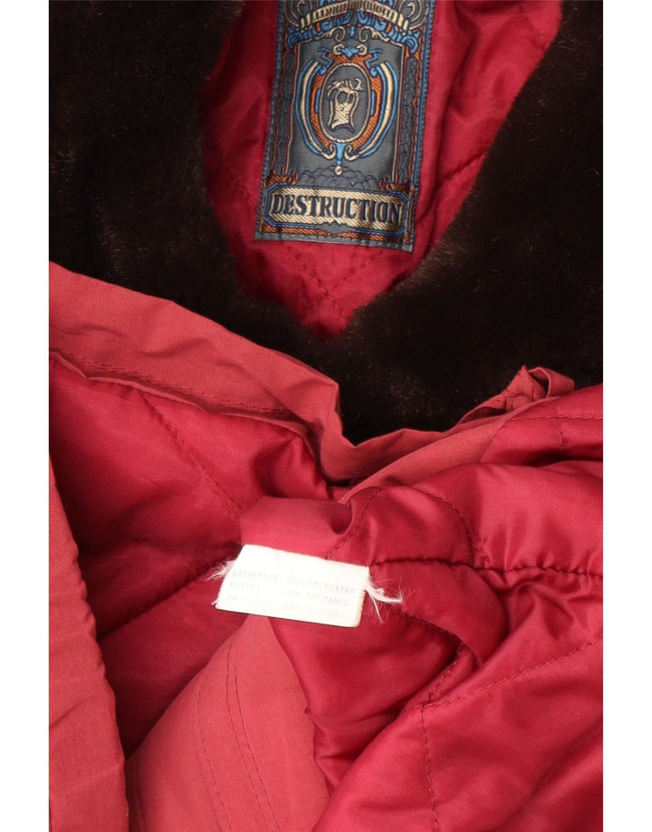 Damska kurtka wiatrówka w stylu vintage UK 18 XL, czerwony poliester