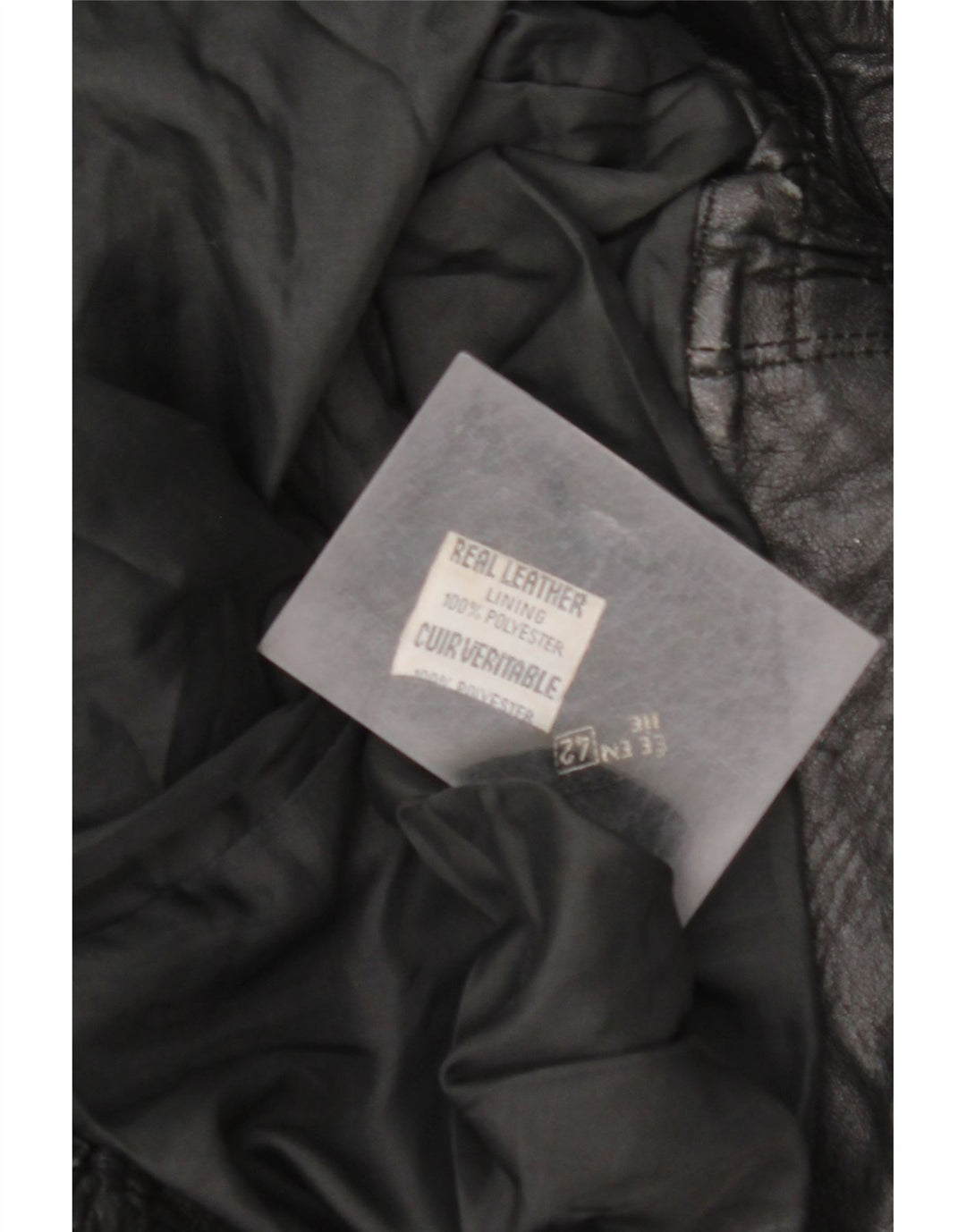 Damska kurtka skórzana oversize VINTAGE EU 42, duża czarna skóra