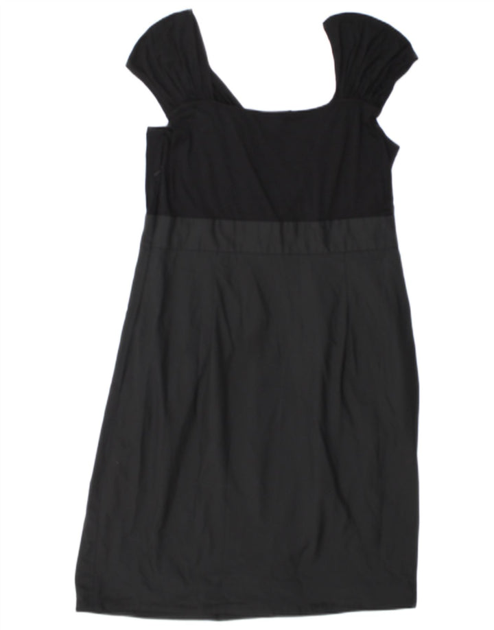 Damska sukienka typu shift Dkny US 14 XL, czarna, wiskoza z blokami kolorów