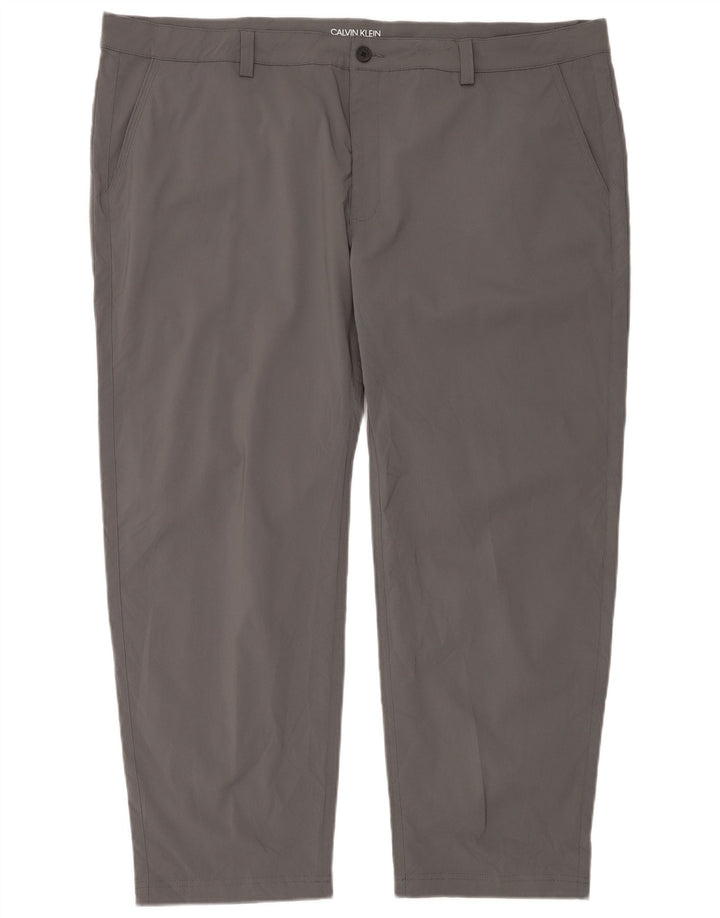 Męskie spodnie chino do golfa Calvin Klein W46 L29 Szary poliester
