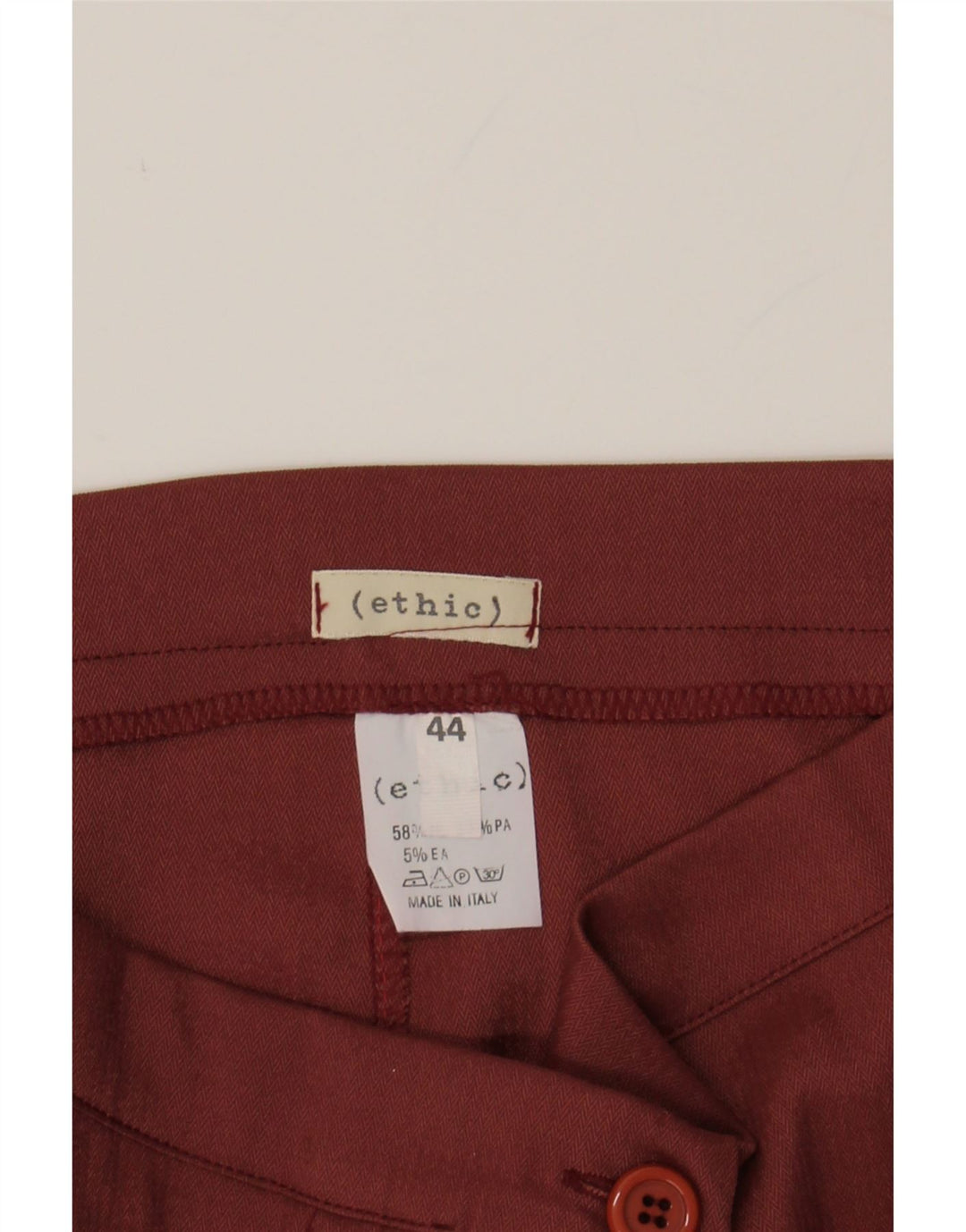 ETHIC Womens Pencil Skirt IT 44 Medium W28  Maroon Polyester Vintage Ethic and Second-Hand Ethic from Messina Hembry 