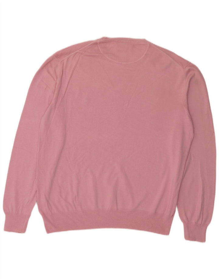 Marlboro Classics Męski sweter z okrągłym dekoltem 2XL Różowy, bawełniany