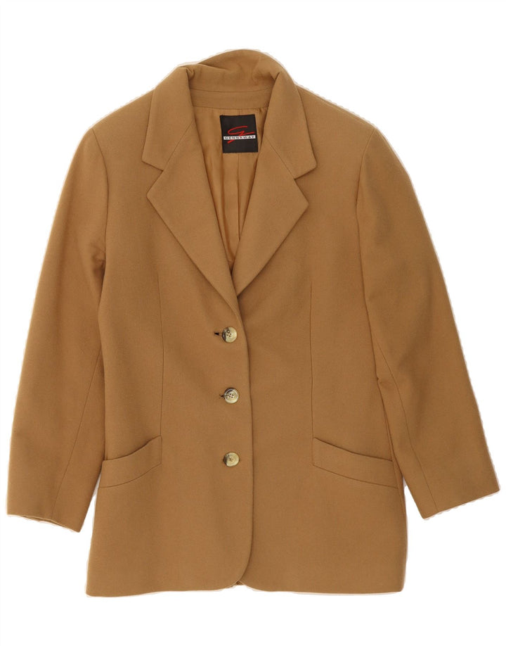 GENNY Womens 3 Button Blazer Jacket EU 36 Small Brown Wool Vintage Genny and Second-Hand Genny from Messina Hembry 