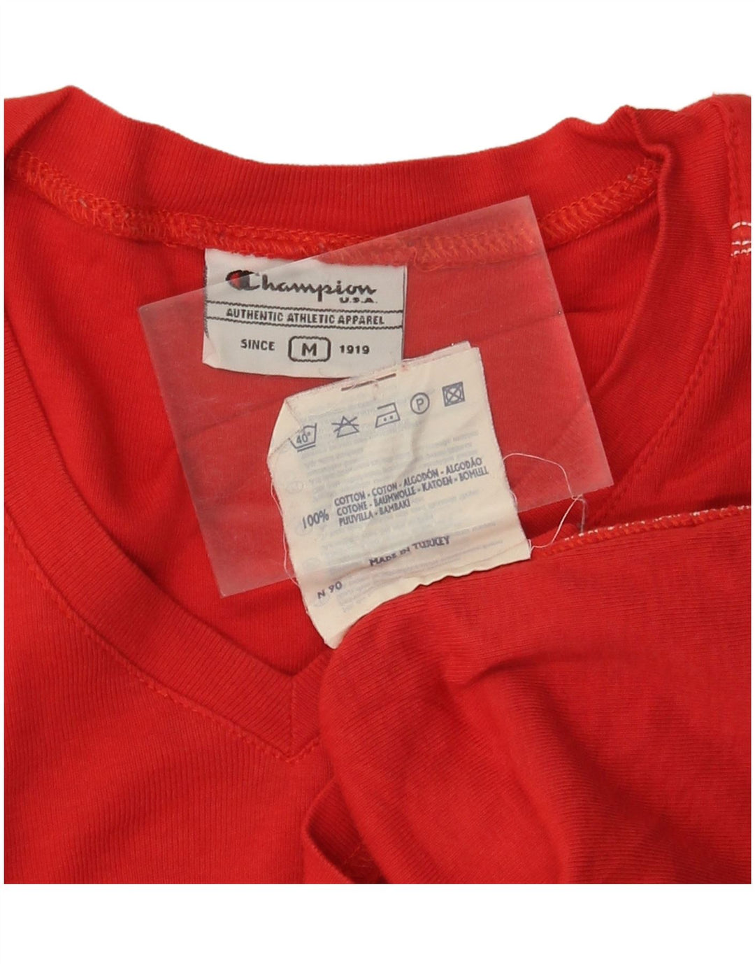 Damski T-shirt CHAMPION Crop Top UK 12 Średni Czerwony Bawełniany