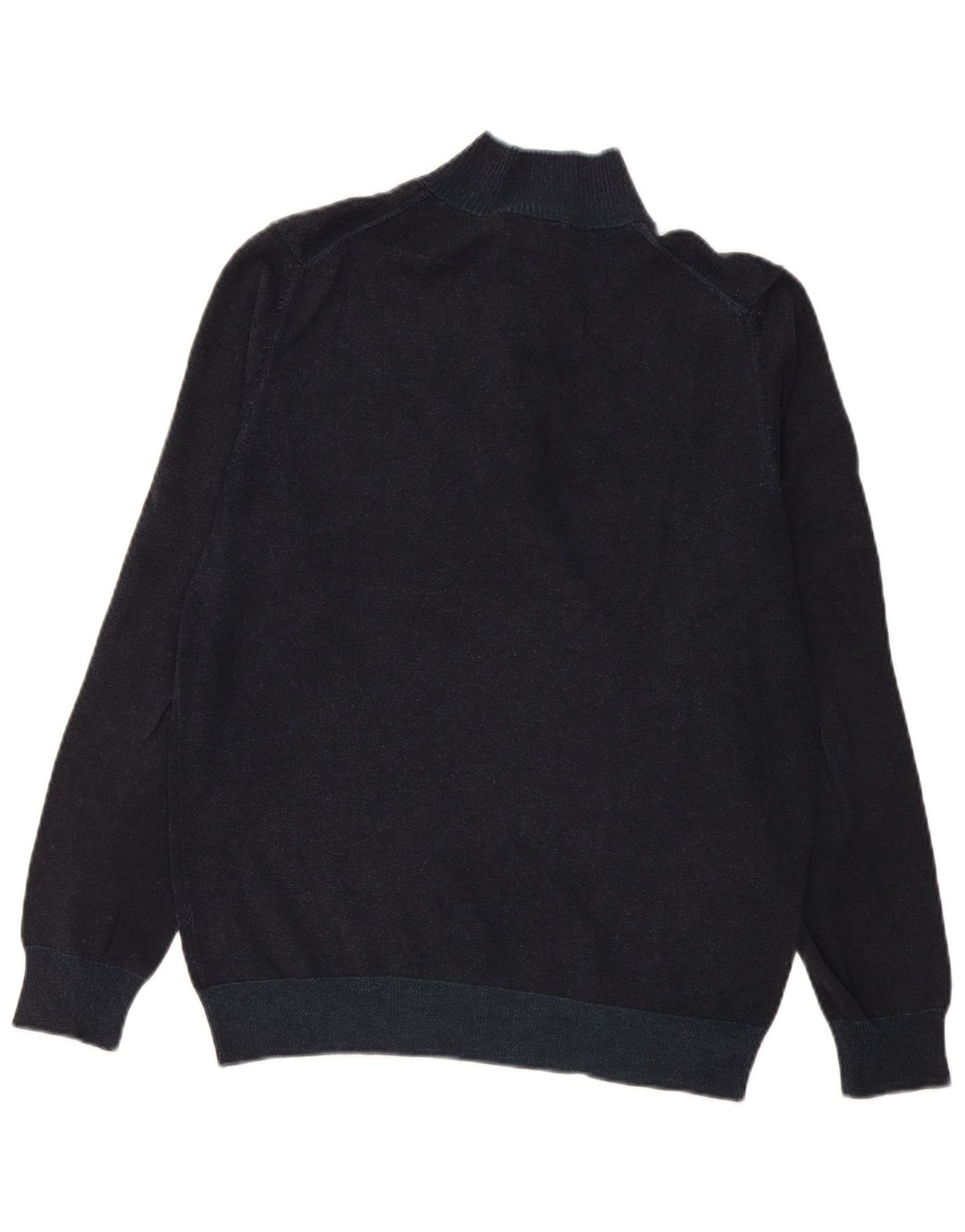 Męski sweter zapinany na guziki Massimo Dutti, duży, granatowy, bawełniany