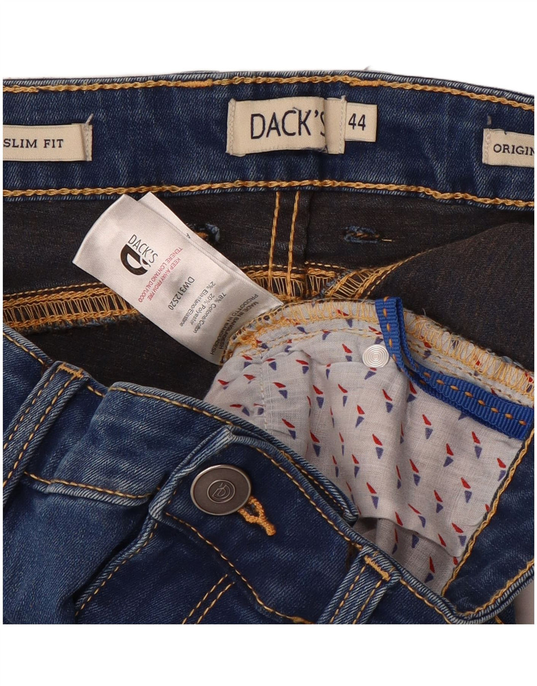 DACK'S Damskie jeansy slim IT 44 Medium W28 L28 Niebieskie bawełniane
