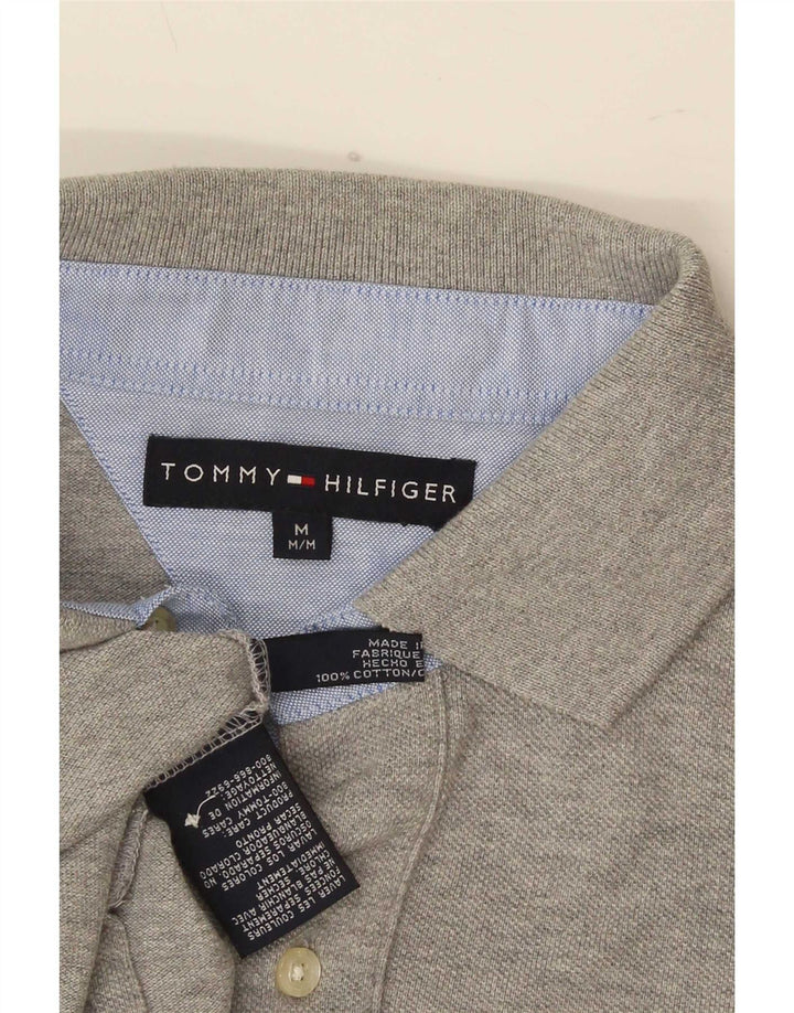 Męska koszulka polo Tommy Hilfiger, średnioszara, bawełniana