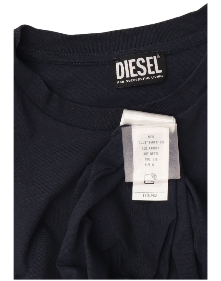 T-shirt męski Diesel, średni, granatowy, bawełniany