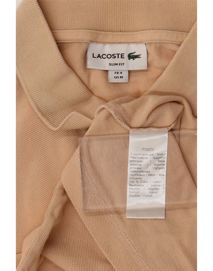 Męska koszulka polo Lacoste Slim Fit, rozmiar 4, średnia beżowa bawełna