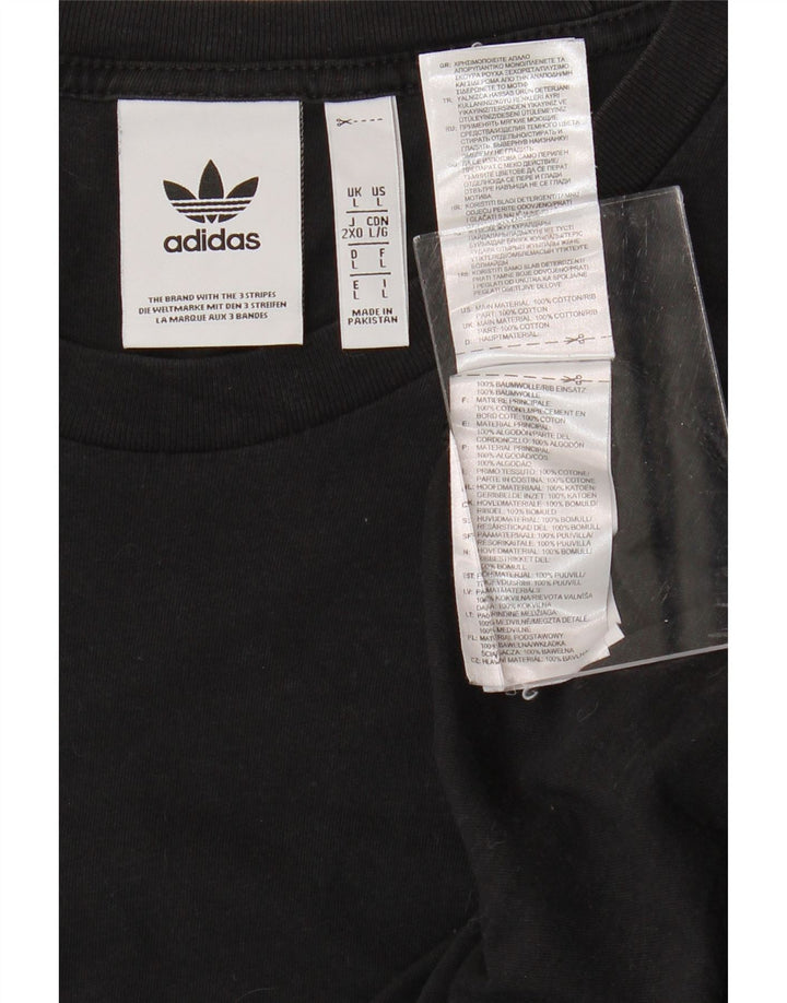 T-shirt męski ADIDAS, duży, czarny, bawełniany