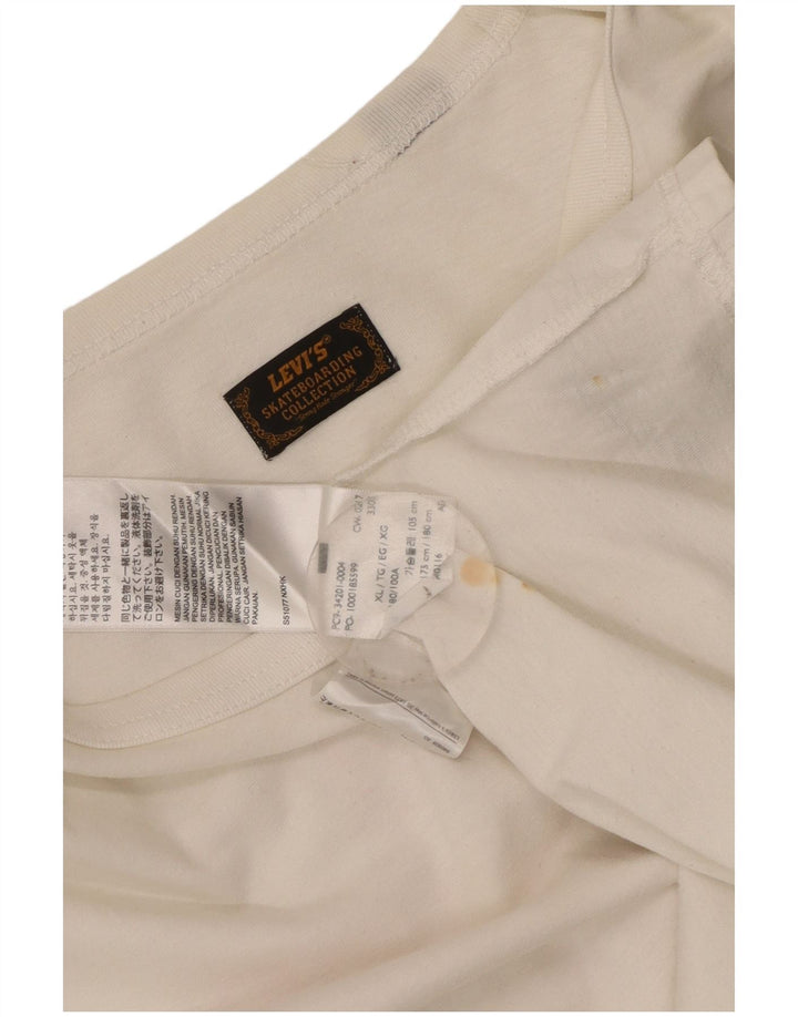 Męska koszulka z grafiką Levi's, góra XL, biała bawełna