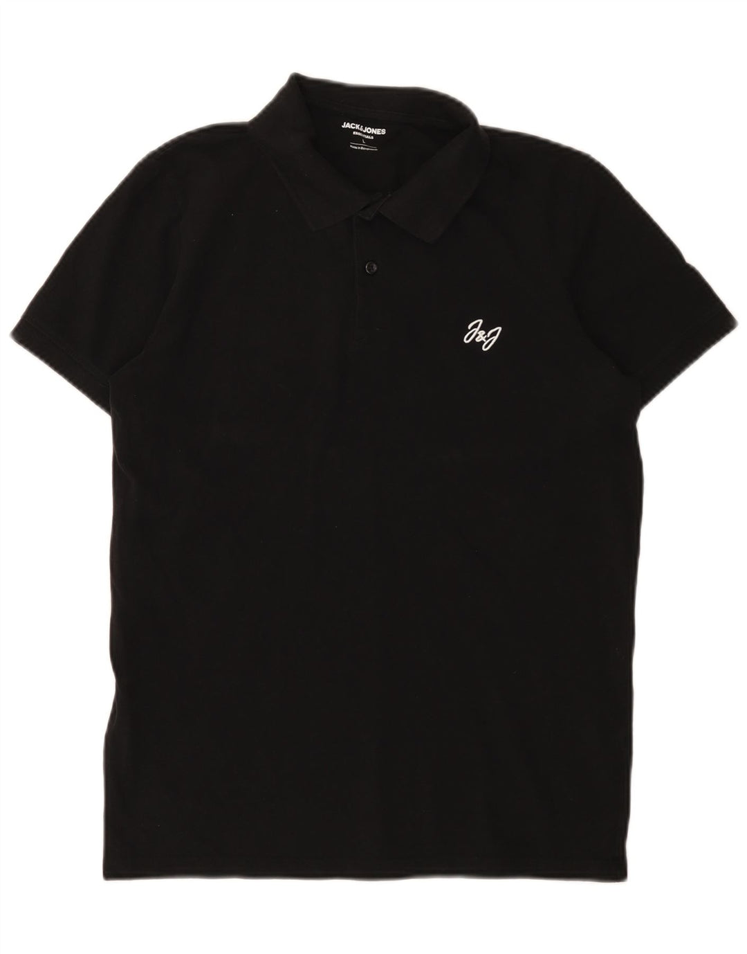 Męska koszulka polo Jack & Jones, duża, czarna, bawełniana
