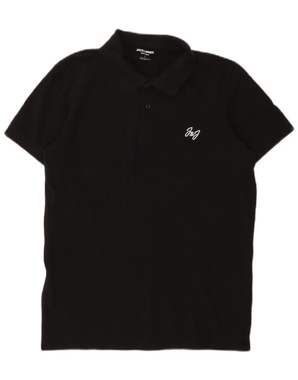 Męska koszulka polo Jack & Jones, duża, czarna, bawełniana