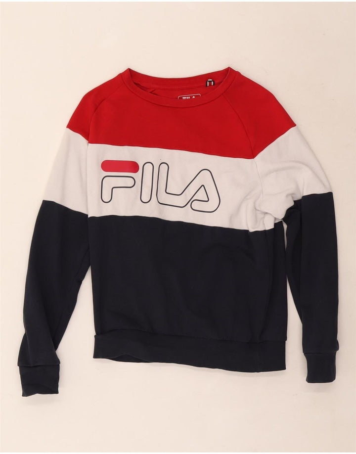 Damska bluza oversize Fila UK 6 XS, wielokolorowa, z blokami kolorów