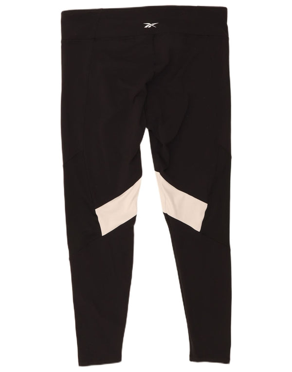 Legginsy damskie Reebok UK 20/22 XL, czarne, z blokami kolorów