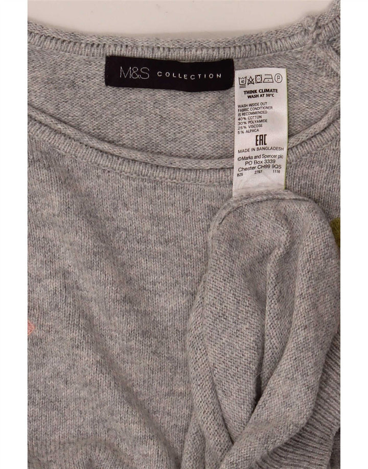Marks & Spencer Damski sweter z okrągłym dekoltem, UK 16, duży, szary