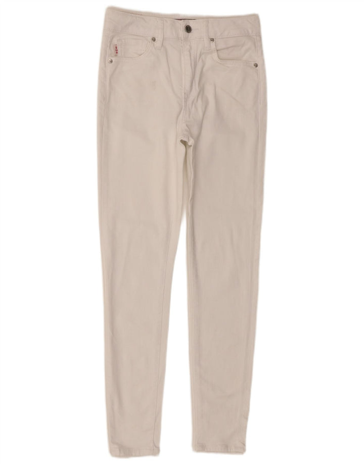 Damskie jeansy skinny Superdry W28 L30, biała bawełna