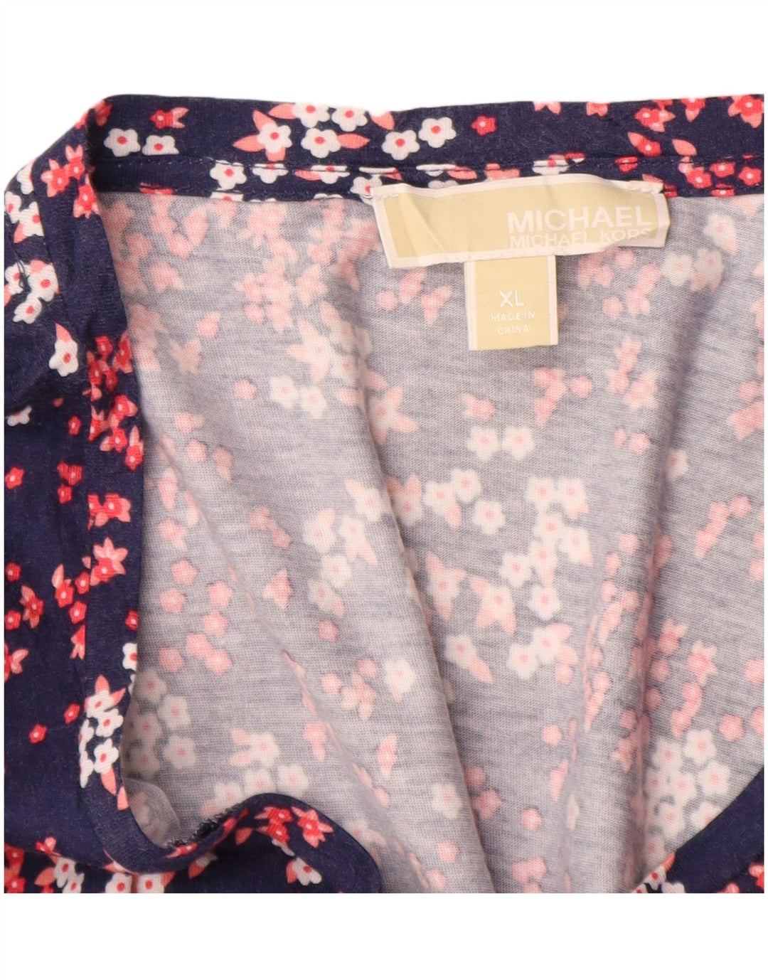 Bluzka damska MICHAEL KORS UK 18 XL Granatowa w kwiaty syntetyczna